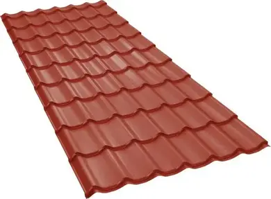 Металочерепиця GOOD ROOF Classic Roof 350/15,матполіестер 0,43мм  2-х Україна Zn 100 RAL 3000 Червоний