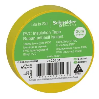 Лента ПВХ Schneider Electric 0,15х19х20м (желтая) (C3)