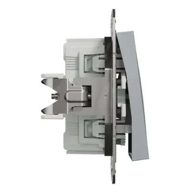Выключатель Schneider Electric 1-кл. внутр. перекрестный "ASFORA" без рамки сталь (C2) 