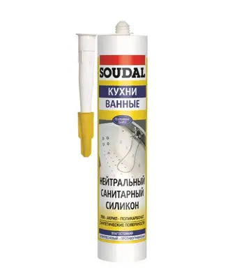 Герметик силиконовый Soudal нейтральный санитарный белый 280мл