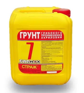 Грунтовка глибокого проникненя акрилова, готовий розчин STRAZH Страж - 7 5 л