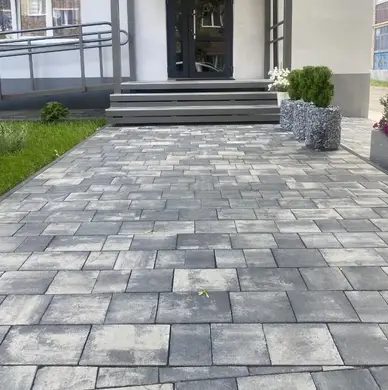 Тротуарна плитка Блок - Форт Плац Дуо Білий 120х160, 160х160, 200х160, 240х160 мм