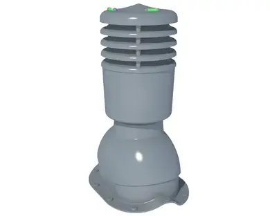 Вентиляційний вихід Krono-Plast KBWO Ø125 для металочерепиці  ізольований сірий