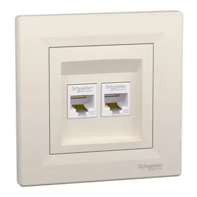 Розетка Schneider Electric комп. подвійна RJ-45 внутр. "ASFORA" сл.к. (C1) 