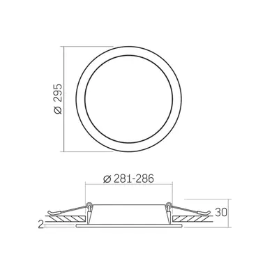 LED світильник Videx Back вбудований круглий 26W 5000K (VL-DLBR-265)