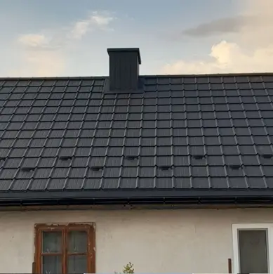 Металлочерепица Tile "Престиж 20" матполиэстер SeAH 0.45 mm RAL 9005 Чёрный