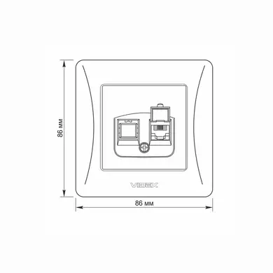 Розетка Videx Binera CAT3 одинарная телефонная серебряный шелк (VF-BNSK1TF3-SS)
