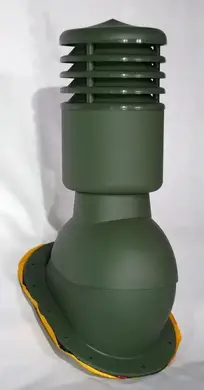 Вентиляційний вихід Krono-Plast KPІО Ø150 для плоских дахів утеплений Зелений