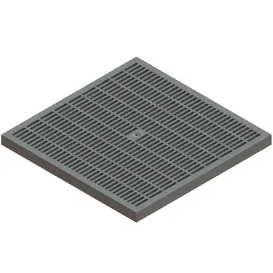 Решітка DN500 Vodaland Base А15 500х500 пластикова щілинна сіра