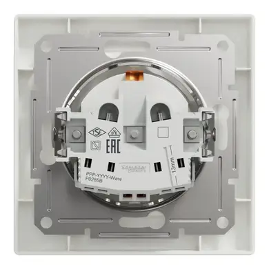 Розетка Schneider Electric 1-я З/К внутр. со шторками "ASFORA" белая (C1)