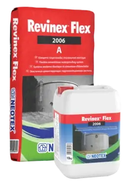 Двухкомпонентная гидроизоляционная система NEOTEX Revinex Flex 2006 Комплект (А+B) 34 кг