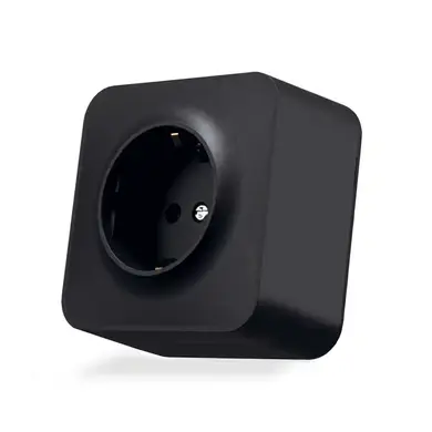 Розетка Videx Binera IP20 зовнішня одинарна із заземленням чорний графіт (VF-BNS21G-BG)