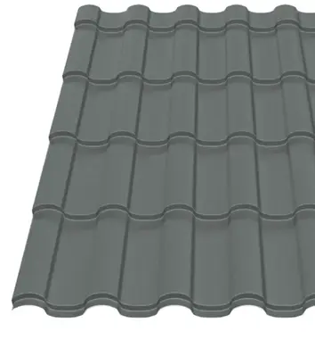 Металлочерепица Будсервис "Венера 25" Pladur wrinkle mat Thyssen krupp 0.50 mm RAL 7024 Серый