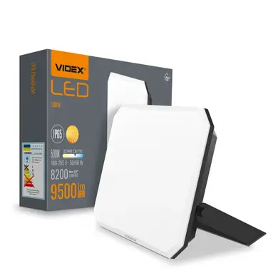 LED прожектор Videx F3 100W 5000K 220V Black (VLE-F3-1005B)