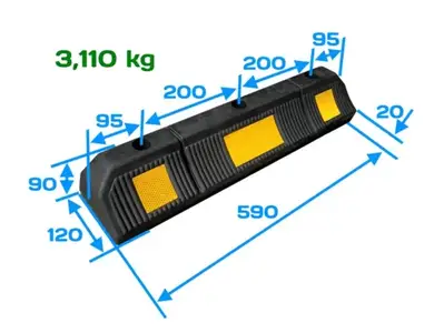 Колесовідбійник гумовий Резинопласт 590х120х90