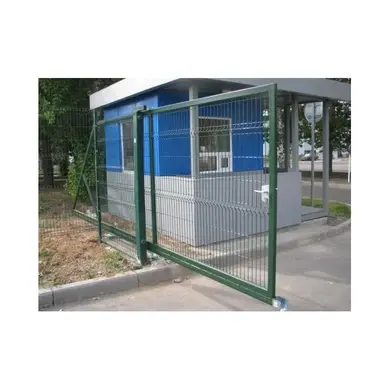 Ворота откатные Завод Центр - Сетка Заграда ОЦ+ППЛ 1730x5000 мм RAL 6005