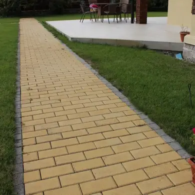 Тротуарна плитка Золотий Мандарин Цегла стандартна 60 Жовтий фаска 200х100