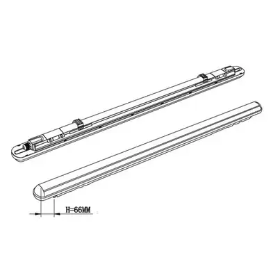 Светильник Maxus линейный аварийный светильник assistance LINE BASIC PL 1200mm 36W 5000K IP65 Gray Emergency 3in1 (MALN-BSCPL-12-365-GREM)