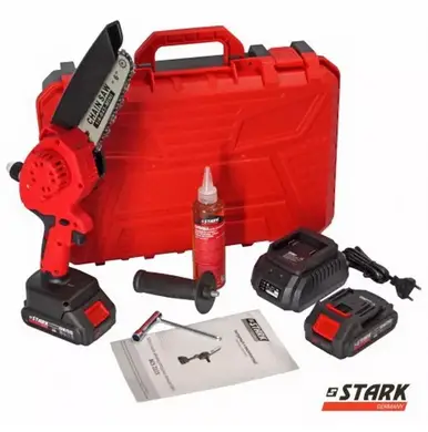 Мини-пила аккумуляторная цепная STARK BCS-2115 2х21Вх2А, 150мм, кейс