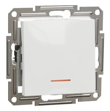 Выключатель Schneider Electric 1-кл. внутр. прох. из подсв. "ASFORA" без рамки белый 