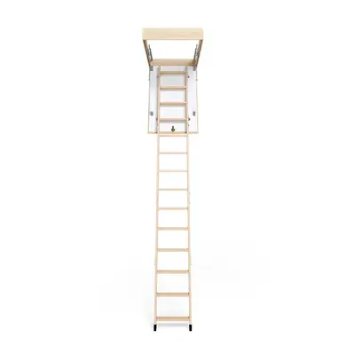 Чердачная лестница Bukwood ECO+ Long деревянные 4-секционные Н305см 110х90 см