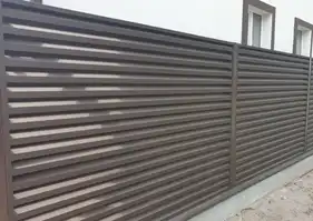 Забор Жалюзи LVKS Optima 124/110мм Китай 0,40 Printeh RAL 8017 под дерево