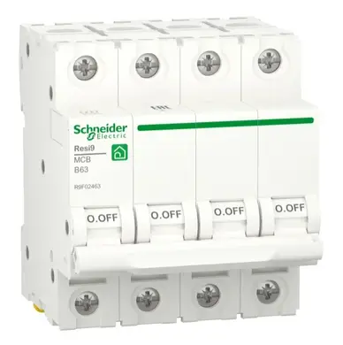 Автоматический выключатель Schneider Electric 4-п. RESI9 63A В (6kA) (C2)