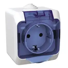 Розетка Schneider Electric 1-ая С/К защ. внеш. IP44 "Cedar Plus" белая (16А) (С1)