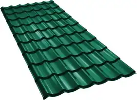 Металочерепиця GOOD ROOF Classic Roof 350/20,поліестер 0,38-0,40мм Малайзія/В'єтнам/Індія/Корея RAL 6005 Зелений