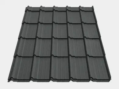 Металочерепиця Будсервіс "Мадера 35" Pladur basic mat Thyssen krupp 0.50 mm RAL 7016 Графiт