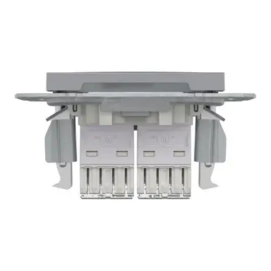 Розетка Schneider Electric комп. двойная RJ-45 внутр. "ASFORA" без рамки сталь (C2) 
