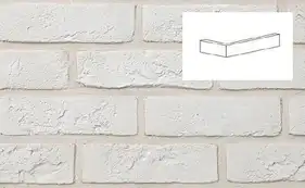 Угловые элементы Loft Brick Бельгийский кирпич 01 Белый 222/100 x 71х15 мм
