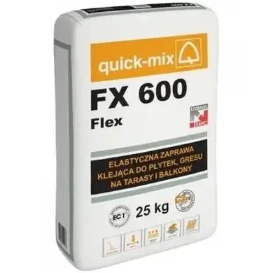 Эластичный клей Quick Mix FX 600 25 кг, серый