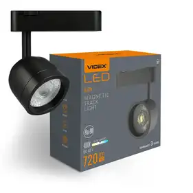 Светильник магнитный трековый Videx LA76B 8.5W 4000K 48V Black (VL-TRMS-LA76B)