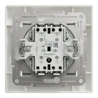 Кнопка Schneider Electric 2-мод. 2-кл. "ASFORA" белая (C2) 