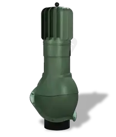 Вентиляционный выход роторный неизолированный для металлочерепицы Wirplast WiroVent TURBO PERFEKTA Т54 Ø150/500 мм зелёный