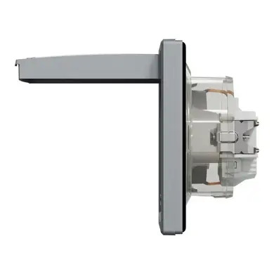 Розетка Schneider Electric 1-я З/К внутр. с крышкой и шторками IP44 "ASFORA сталь (C2)