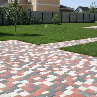 Тротуарная плитка Золотой Мандарин Старый город 80 Красный фаска комплект камней