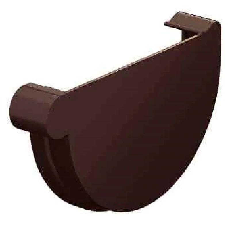Заглушка ринви права Galeco PVC  система 90/50 RAL 8019 Темно-коричневий