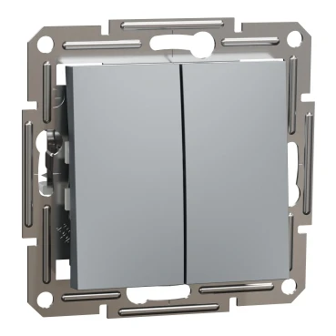 Вимикач Schneider Electric 2-кл. внутр. "ASFORA" без рамки сталь (C2)