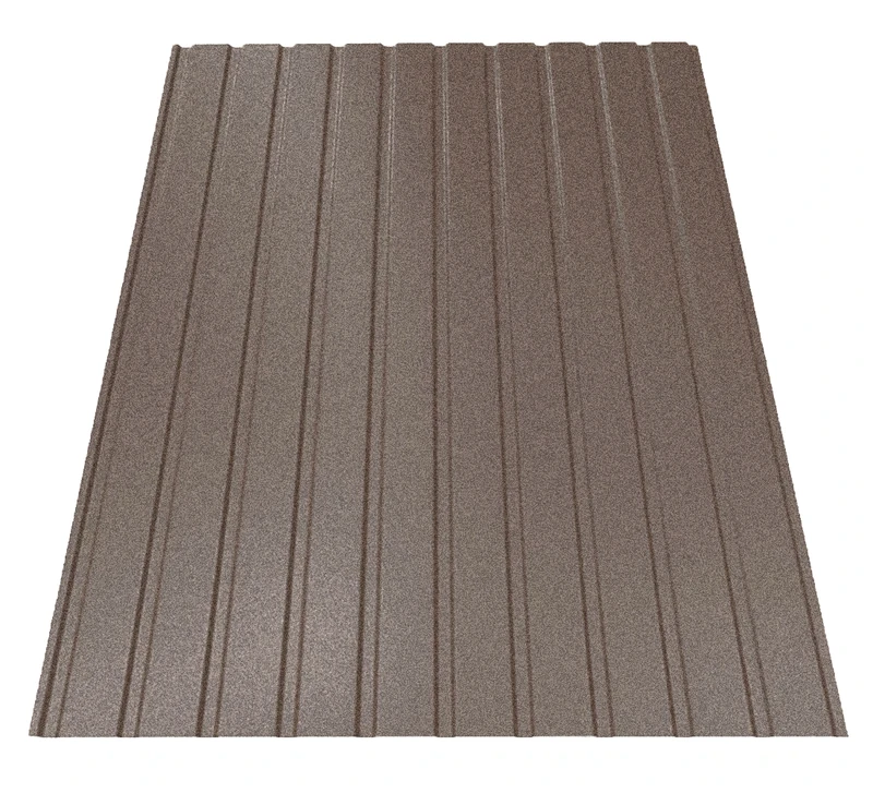 Профнастил Будсервіс Т-07 Relief iceCrystal mat Thyssen krupp 0.50 mm RAL 8019 Коричневий