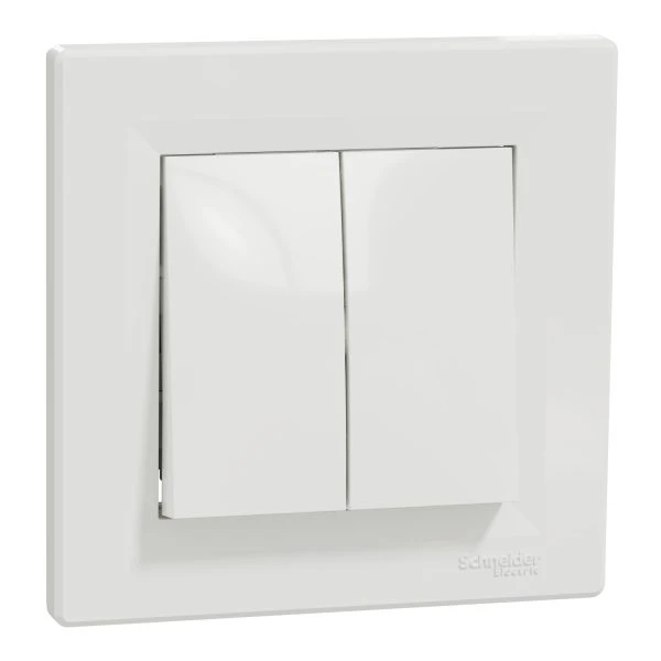 Кнопка Schneider Electric 2-мод. 2-кл. "ASFORA" белая (C2) 