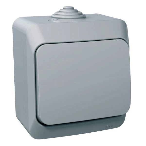Вимикач Schneider Electric 1-кл. зовн. IP44 "Cedar Plus" сірий (16А) (C1) 