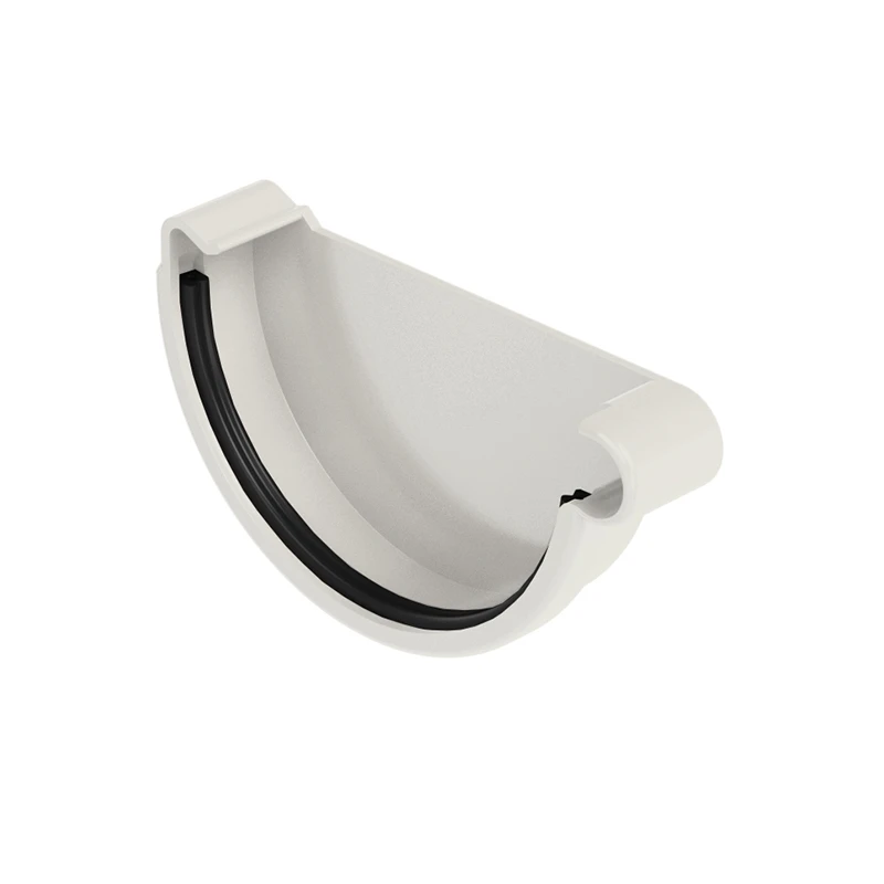Заглушка ринви права Galeco PVC система 110/80 RAL 9010 Білий