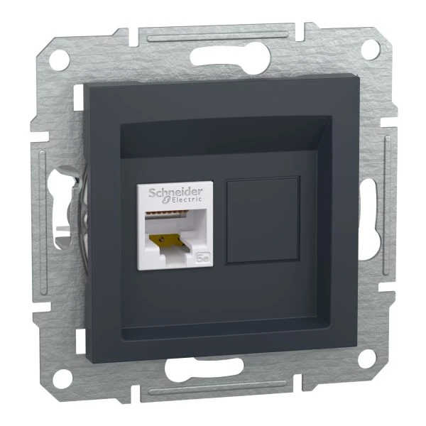 Розетка Schneider Electric комп. RJ-45 внутр. "ASFORA" без рамки антрацит (C1) 
