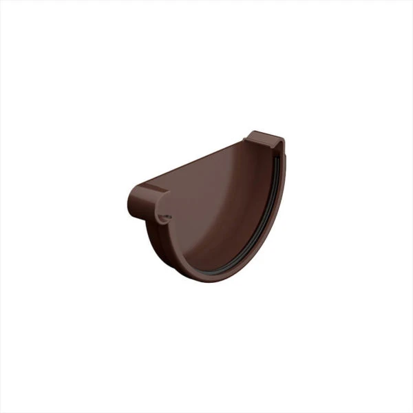 Заглушка ринви ліва Galeco PVC система 130/100 RAL 8017 Шоколадно-коричневий