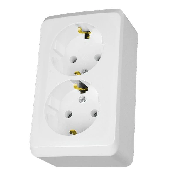 Розетка Schneider Electric 2-ая С/К внеш. IP20 "Prima" белая (С1) 