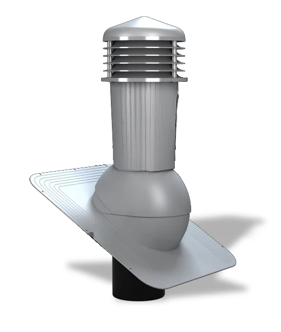Вентиляционный выход с отводом конденсата для битумной черепицы Wirplast WiroVent STANDARD PLUS K80 Ø125/500 мм серый