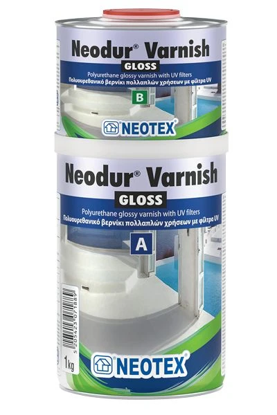 Поліуретановий глянцевий лак NEOTEX Neodur Varnish Комплект (A+B) 1 кг прозорий