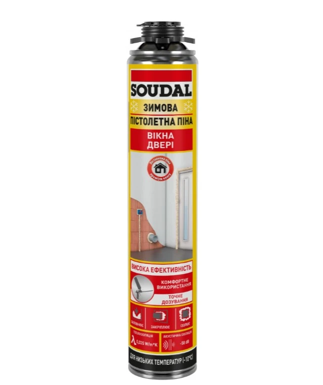 Піна монтажна пістолетна зимова Soudal 750мл